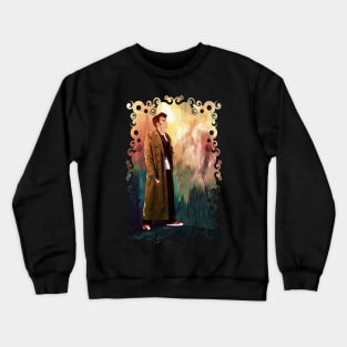 10th Doctor with full color abstract background Crewneck Sweatshirt